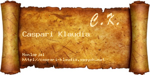 Caspari Klaudia névjegykártya