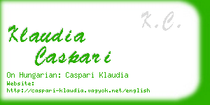klaudia caspari business card